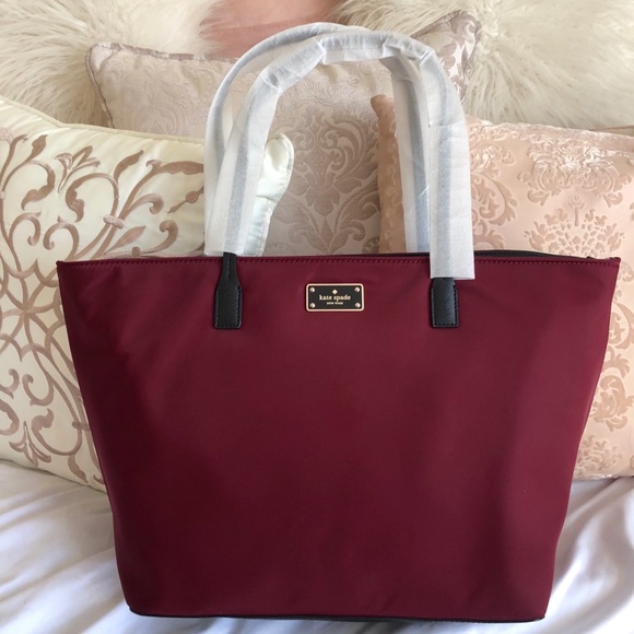 kate spade Handbags - Kate Spade ♠️ NWT Burgundy Nylon Tote Bag